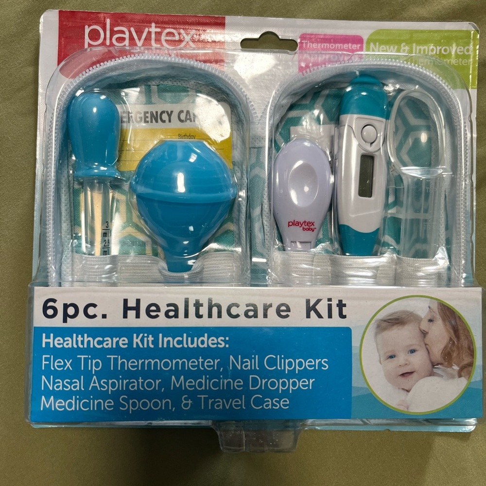 Playtex Baby 6pc Healthcare Kit in Teal and White